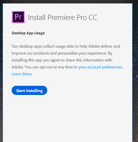 Install Premiere Pro CC